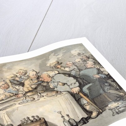 The Comforts of Bath: Gouty Gourmand at Dinner by Thomas Rowlandson