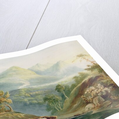 Extensive Landscape with Cattle Watering by Samuel Jackson