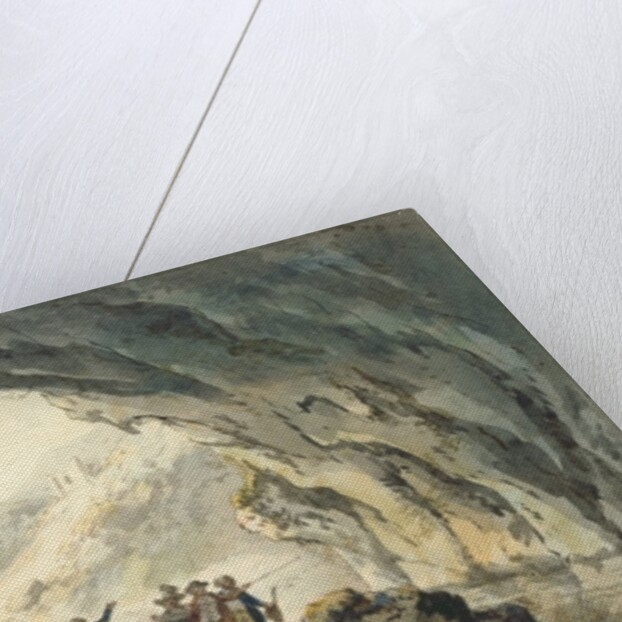 Travellers by a Cave by Julius Caesar Ibbetson