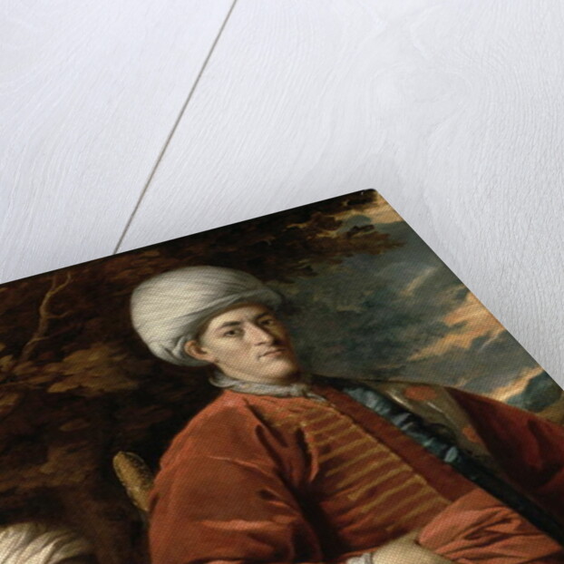 Portrait of a Gentleman in Oriental Dress with an Oriental Pageboy by Benjamin Wilson