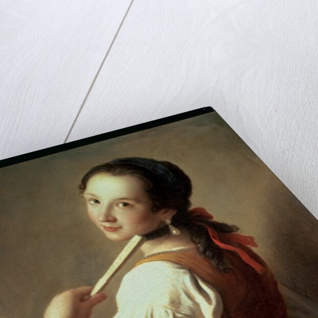 Young Girl wearing a pearl earring by Pietro Antonio Rotari