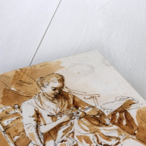 The Embroiderer by Etienne de Lavallee-Poussin