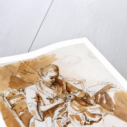 The Embroiderer by Etienne de Lavallee-Poussin