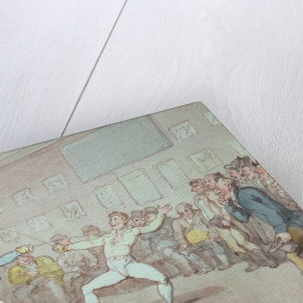 A Fencing Duel, probably depicting The Chevalier d'Eon, dressed as a woman by Thomas Rowlandson