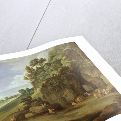 Arcadian landscape with satyrs and nymphs by Paul Brill