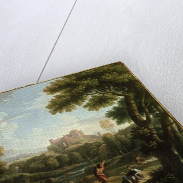 Arcadian landscape with shepherds by Jan Frans van Bloemen