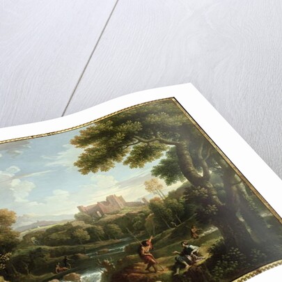 Arcadian landscape with shepherds by Jan Frans van Bloemen