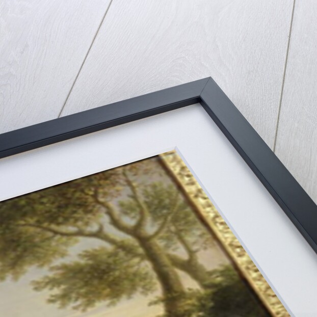 Landscape with figures and a fortress by a river by Jan Frans van Bloemen