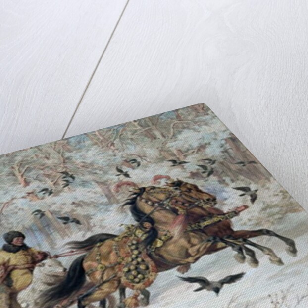 Olenka and Kmicic in a Sleigh, 1885 by Juliusz Fortunat Kossak