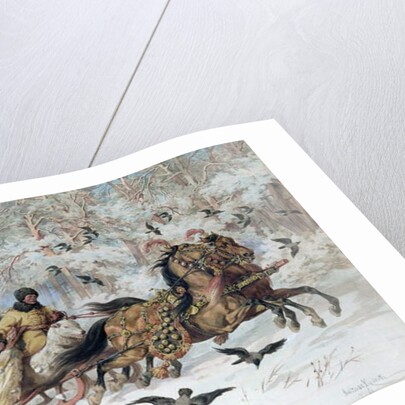 Olenka and Kmicic in a Sleigh, 1885 by Juliusz Fortunat Kossak