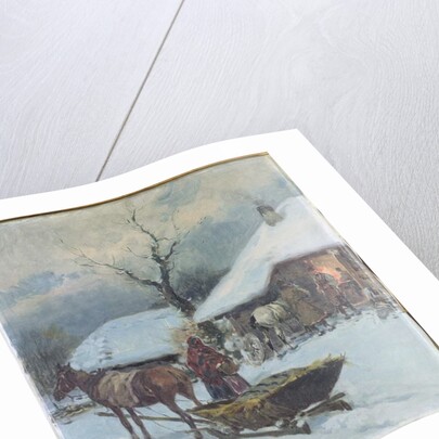 Sleighs in Front of a House, 1930 by Adam Setkowicz