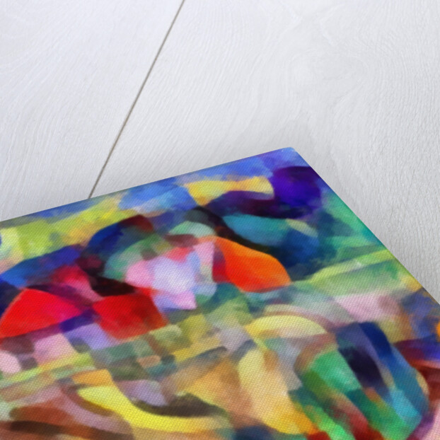 Red-orange houses in the field, 2017 by Alex Caminker