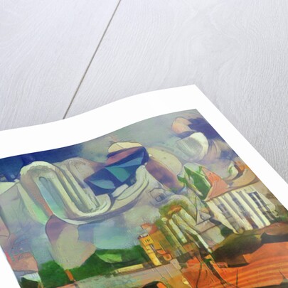 canal boat at trent lock - de chirico by Mark Gordon