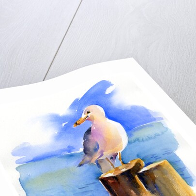 Seagull on dock, 2014, by John Keeling