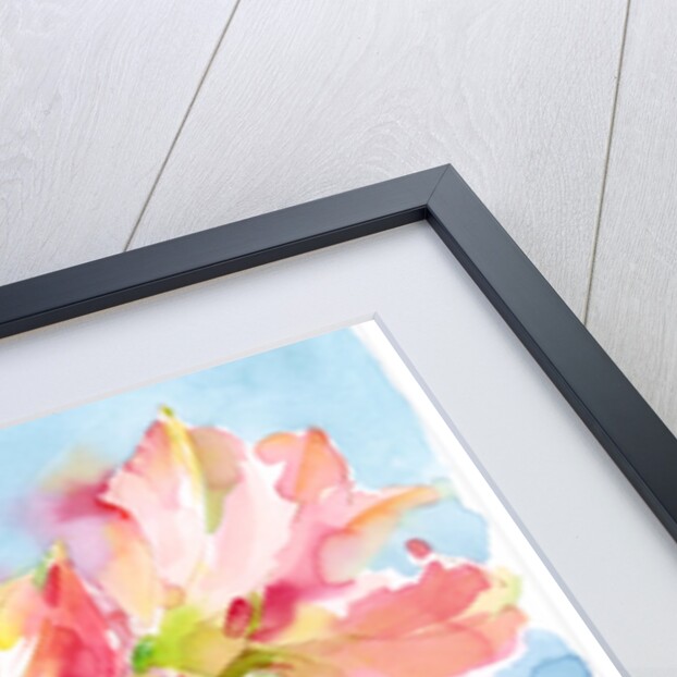 Amaryllis with aqua background, 2015 by John Keeling