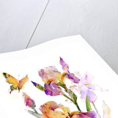 Iris with yellow butterfly, 2016 by John Keeling