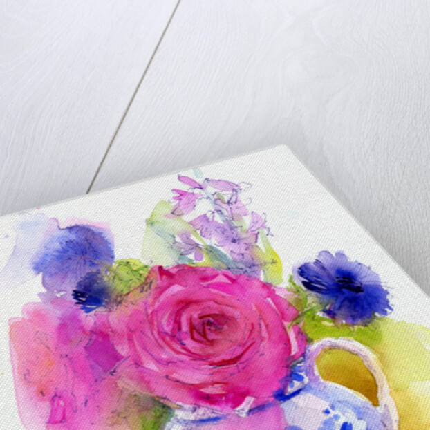 Rose and Cornflowers in Pitcher, 2017 by John Keeling