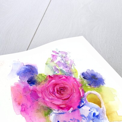 Rose and Cornflowers in Pitcher, 2017 by John Keeling