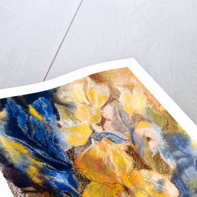 gold and blue iris, 2017 by Mary Smith