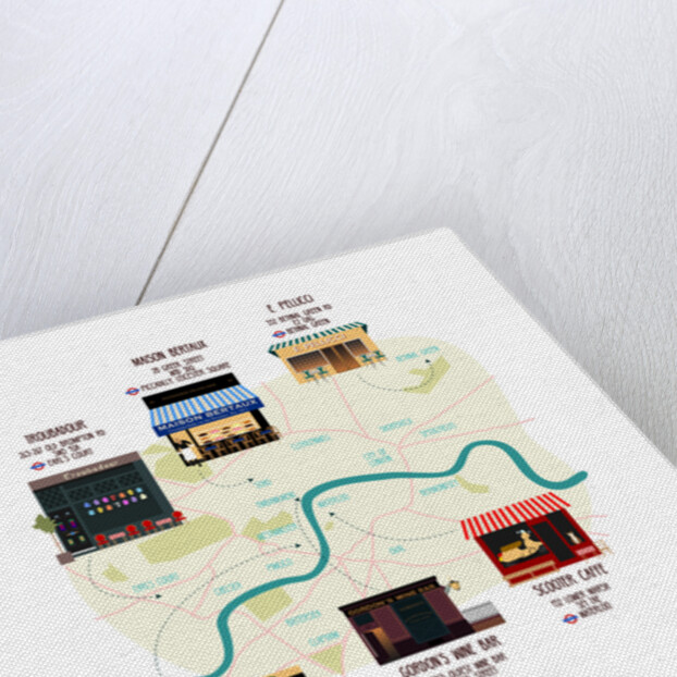 Map of Unique London Eateries and Bars, 2017 by Claire Huntley