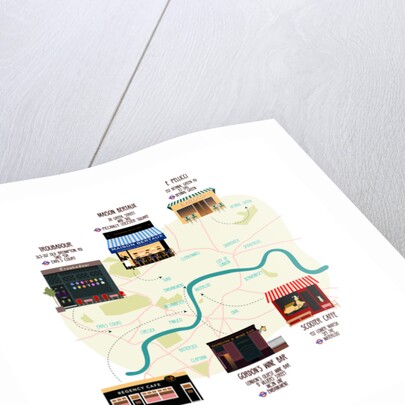 Map of Unique London Eateries and Bars, 2017 by Claire Huntley