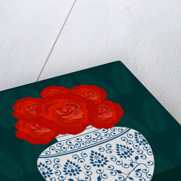 Ming vase with Roses, 2017 by Claire Huntley