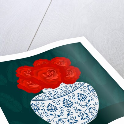 Ming vase with Roses, 2017 by Claire Huntley