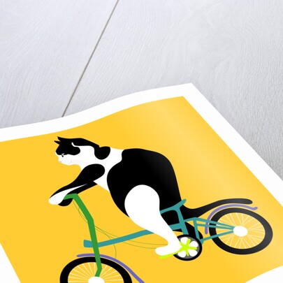 Cat on a Brompton Bike, 2017 by Claire Huntley