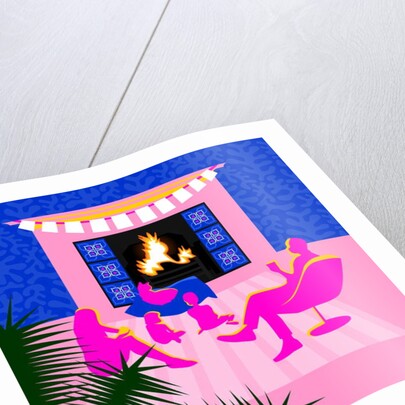 Christmas by the fireplace, 2017 by Claire Huntley