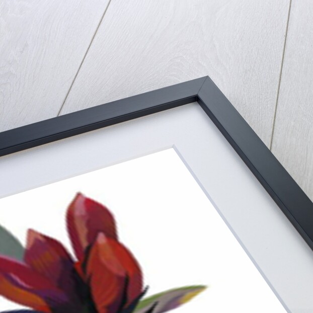 Flower drawn in red color by Hiroyuki Izutsu