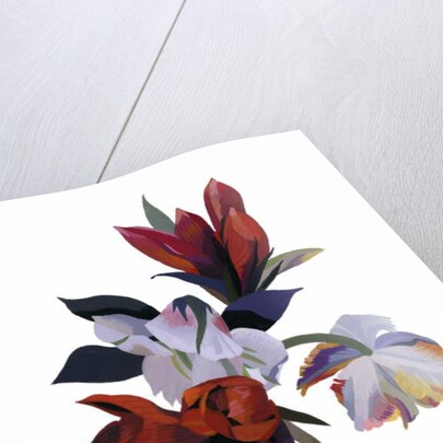 Flower drawn in red color by Hiroyuki Izutsu