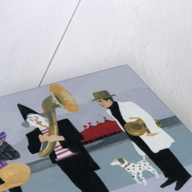 A man looking at the clowns, 2017 by Hiroyuki Izutsu