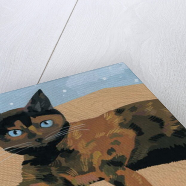 Lay down at the desk tortoiseshell cat, 2017 by Hiroyuki Izutsu