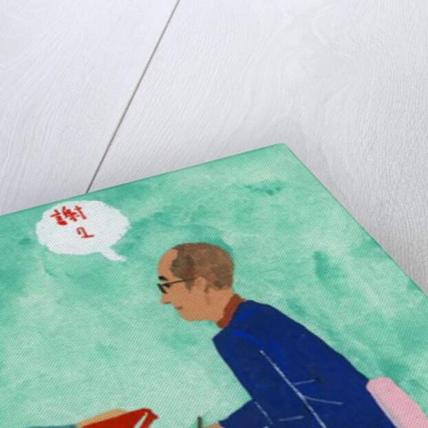 A novelist signing a book, at a signing event, 2016 by Hiroyuki Izutsu