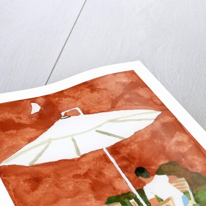 A guy looking at the moon and drinking beer, 2016 by Hiroyuki Izutsu