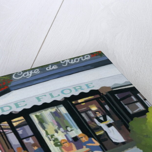 Paris cafe and garcon and guests, 2015 by Hiroyuki Izutsu