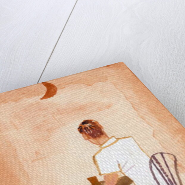 Drink coffee at the cafe while watching the moon, 2016 by Hiroyuki Izutsu