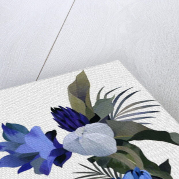 White flowers and light blue flowers by Hiroyuki Izutsu