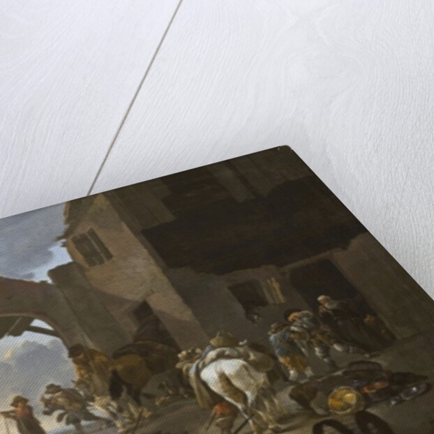 Soldiers looting a peasant family, c.1650 by Johannes Lingelbach