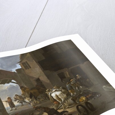 Soldiers looting a peasant family, c.1650 by Johannes Lingelbach