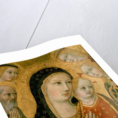 Madonna and Child with SS. Dominic and Catherine of Alexandria, 15th century by Sano di also Ansano di Pietro di Mencio Pietro