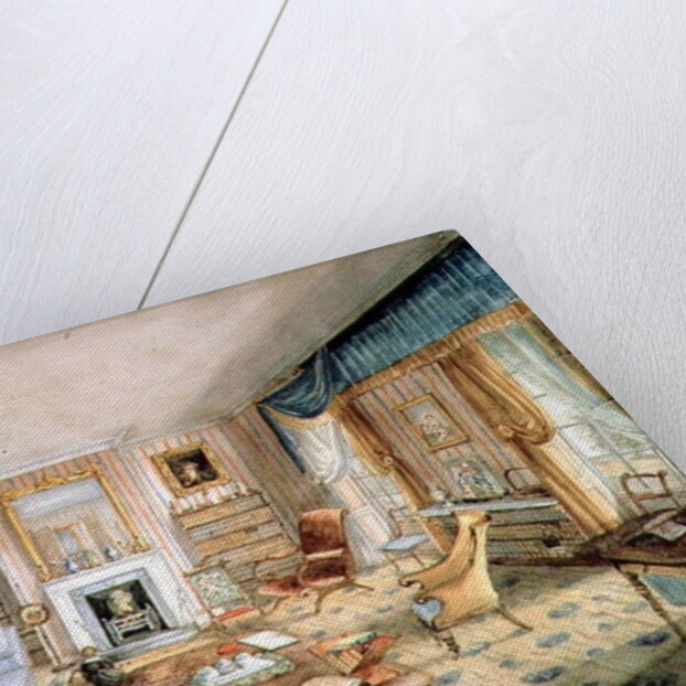 The Drawing Room, White Barnes, f.55 from an 'Album of Interiors', 1843 by Charlotte Bosanquet
