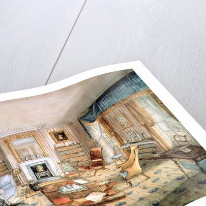 The Drawing Room, White Barnes, f.55 from an 'Album of Interiors', 1843 by Charlotte Bosanquet