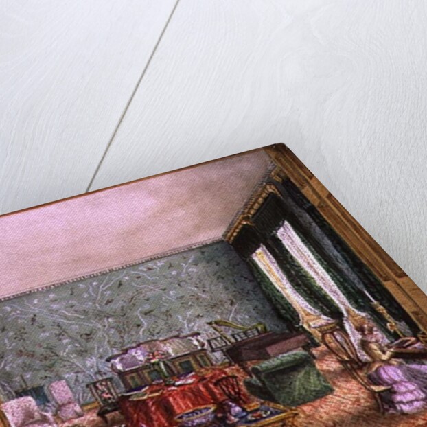 The Drawing Room at Meesdenbury, f13 from An Album of Interiors, 1843 by Charlotte Bosanquet