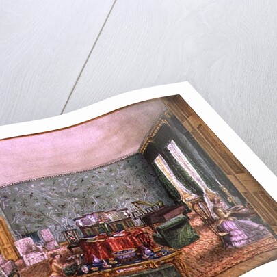 The Drawing Room at Meesdenbury, f13 from An Album of Interiors, 1843 by Charlotte Bosanquet