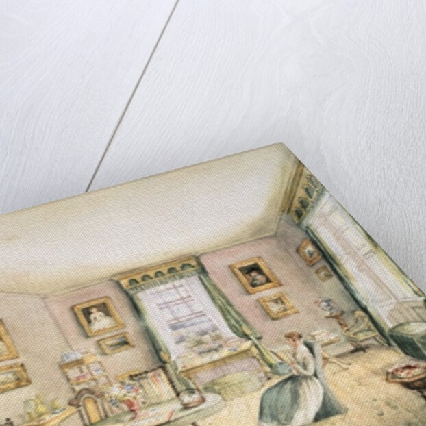 The Drawing Room, East Wood, Hay, f54 from an Album of Interiors, 1843 by Charlotte Bosanquet