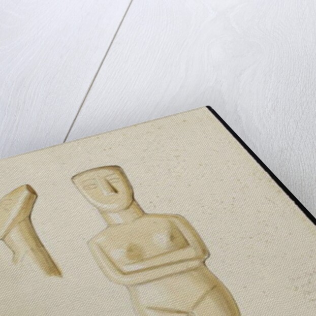 Drawing of a marble Cycladic Figure, Syros 1809 by Thomas Burgon