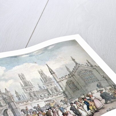 All Souls College, Oxford or Radcliffe Square, Oxford, 19th century by Thomas Rowlandson