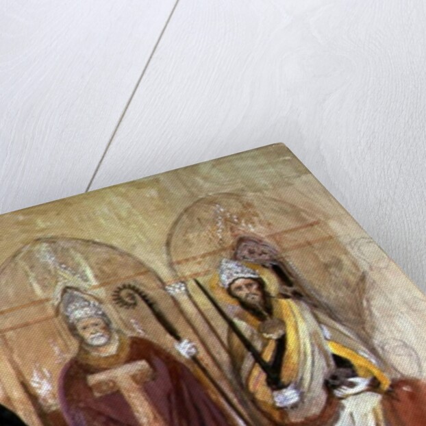 The Pope and the Emperor, fresco in the Spanish Chapel, Santa Maria Novella, Florence, 19th century by John Ruskin