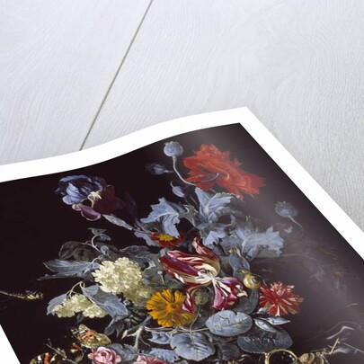 A Vase of Flowers with a Watch by Willem van (after) Aelst